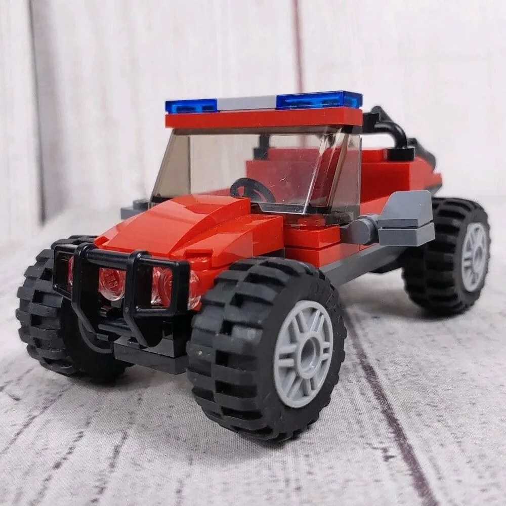 Incomplete, Lego City 60172 Dirt Road Pursuit Red Vehicle Police Car - Red Buggy
